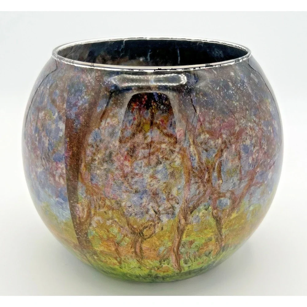 Romance Lights‎ Round Glass Tea Light Candle Holder Multi Color Forest Theme